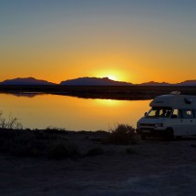Our campsite on Holloman Lake - opposite of White Sands